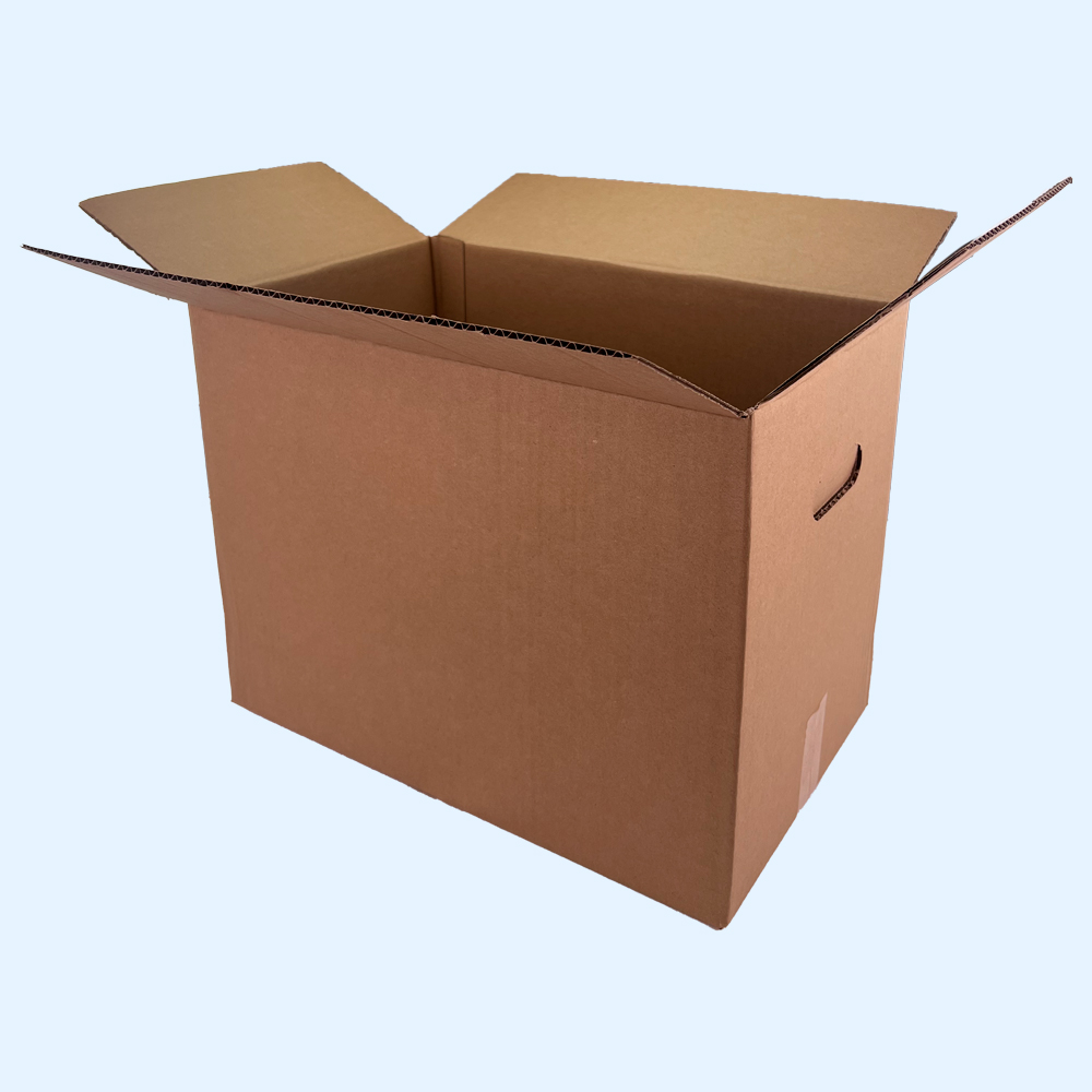 430x265x325 gofrēta kartona kastes ar rokturiem
