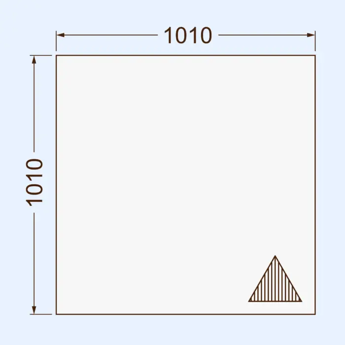 1010x1010 baltas gofrēta kartona loksnes