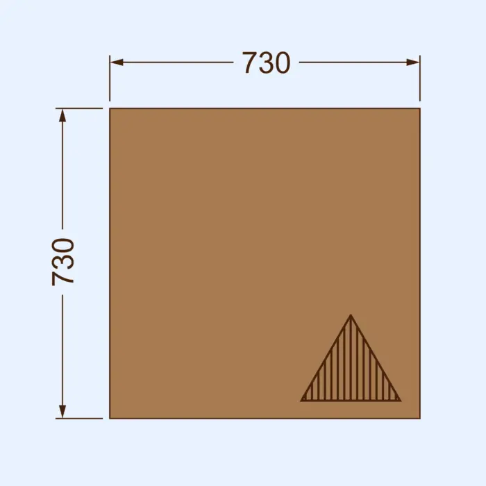 730x730 gofrēta kartona loksnes
